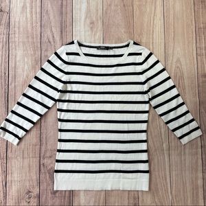 Mexx 3/4 Sleeve Striped Crew Neck Sweater EUC!